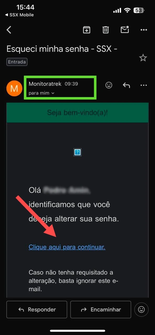 Verificar a caixa de entrada do email
